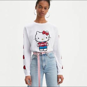 NWT LEVI'S® X HELLO KITTY GRAPHIC OVERSIZE LONG SLEEVE TEE